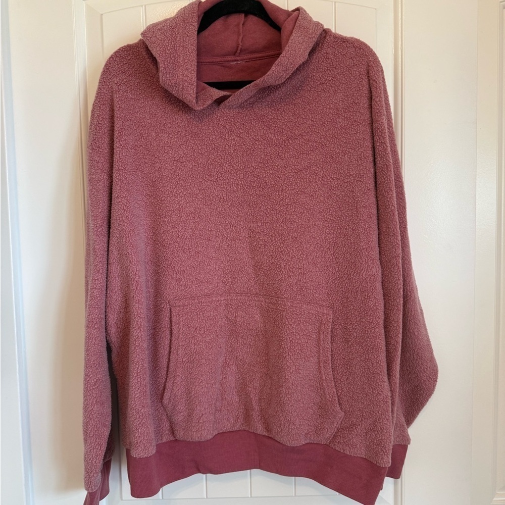 Cozy Pink Sherpa Pullover - women's XL